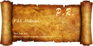 Pál Rabán névjegykártya